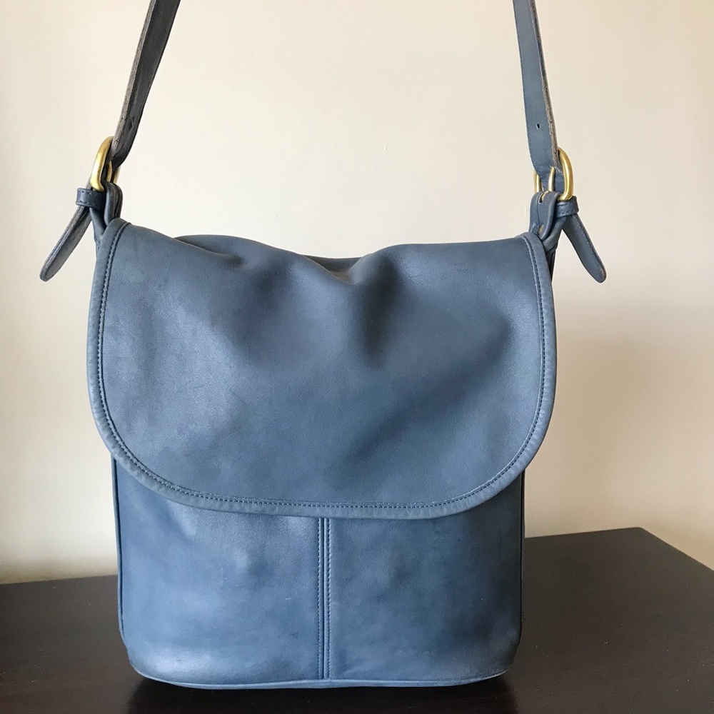 Coach Blue Leather Shoulder Bag Whitney